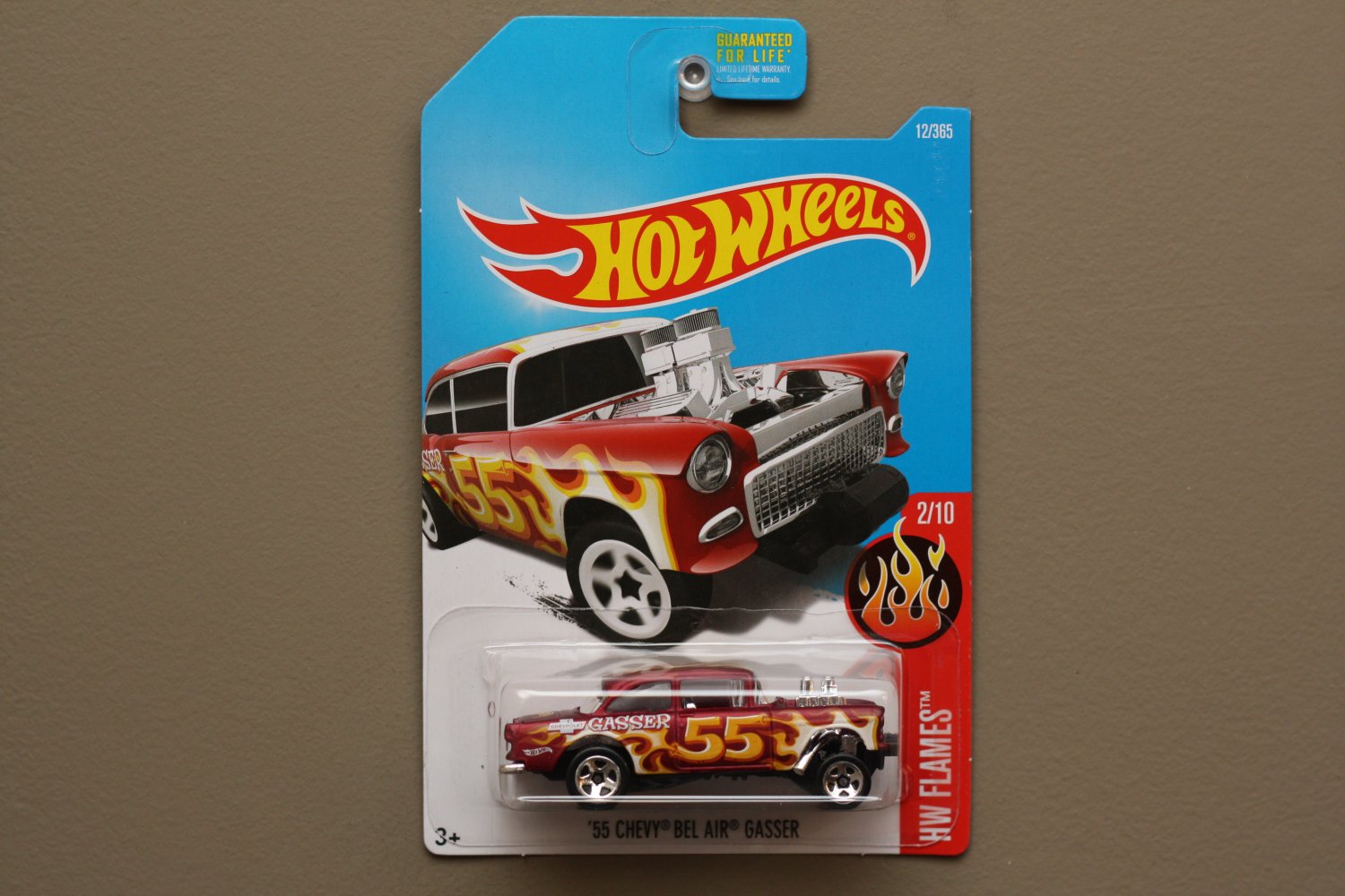 Hot Wheels 2017 HW Flames '55 Chevy Bel Air Gasser (burgundy)