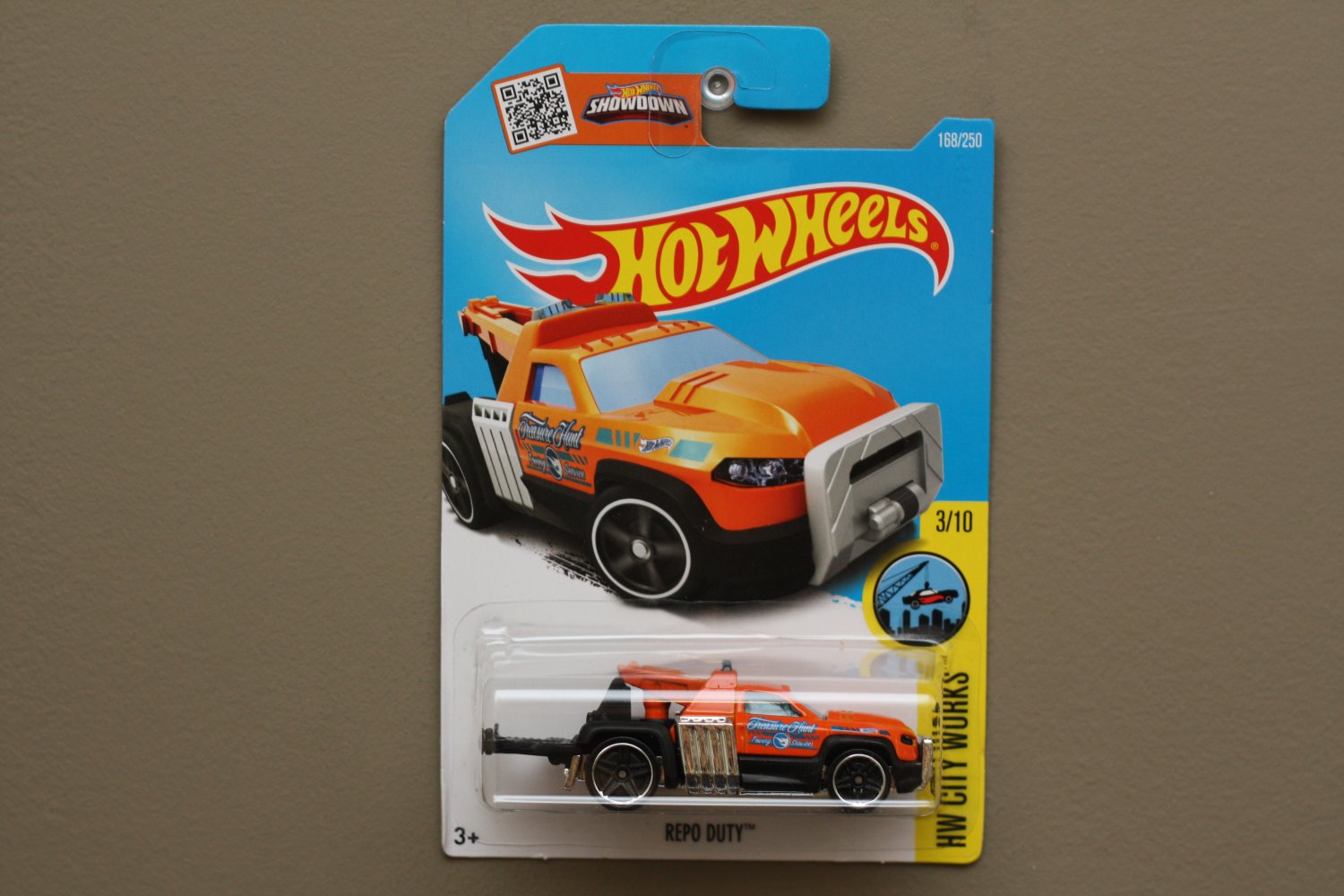 Hot Wheels 2016 Hw City Works Repo Duty Orange Treasure Hunt 