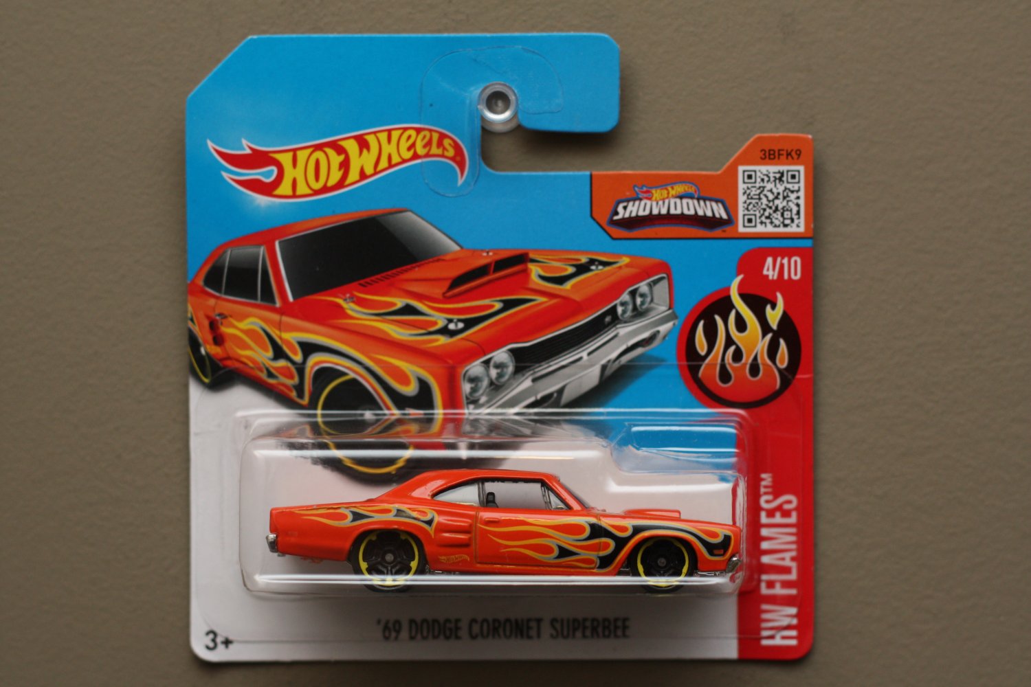 Hot Wheels 2016 HW Flames '69 Dodge Coronet Super Bee (orange) .