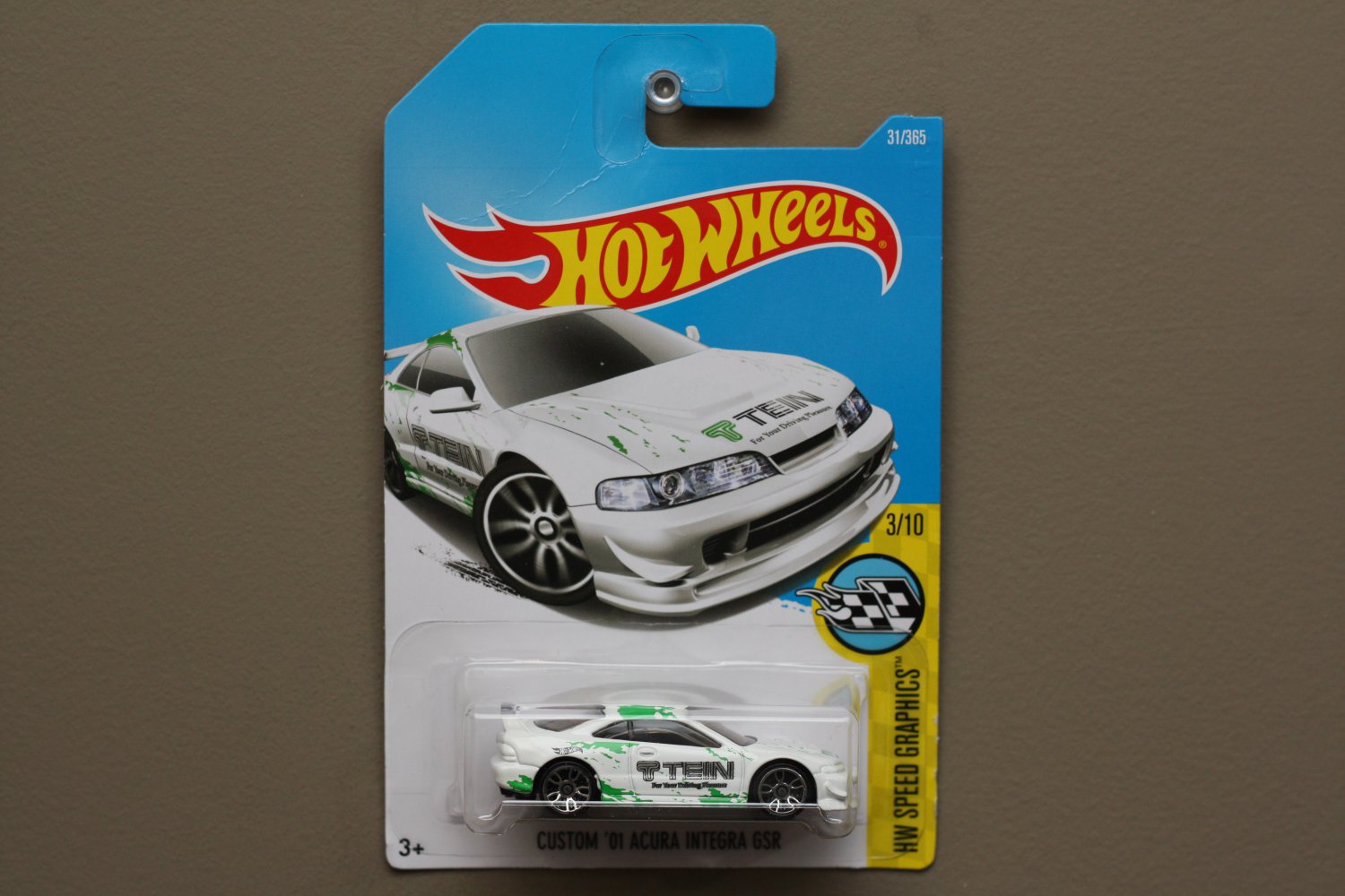 Hot Wheels 2017 HW Speed Graphics Custom '01 Acura Integra GSR (white) (SEE CONDITION)