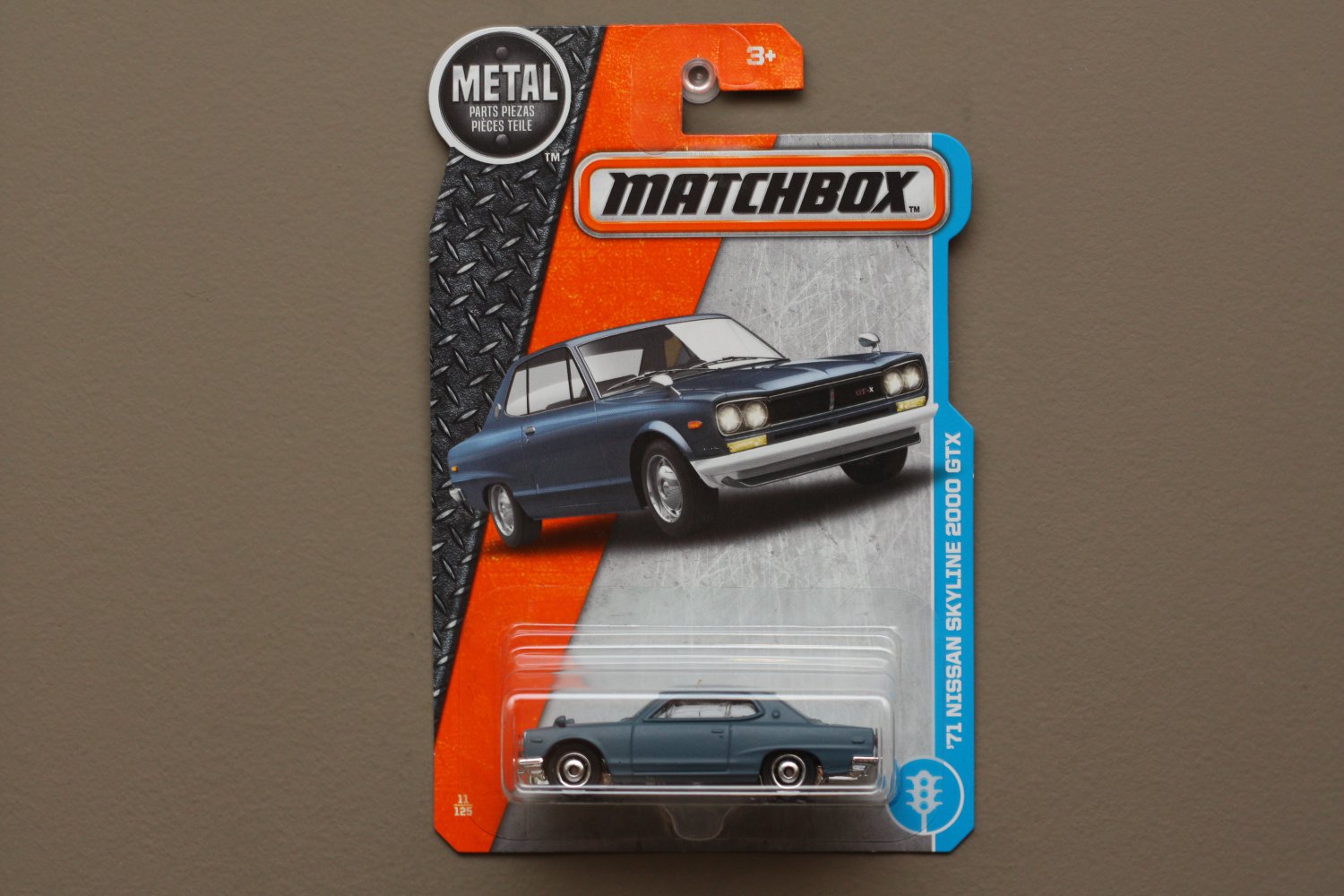 Matchbox 2017 MBX Adventure City '71 Nissan Skyline 2000 GTX (steel blue)