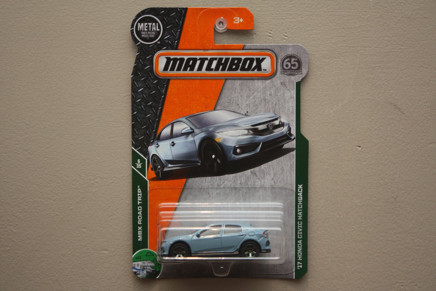 Matchbox 2018 MBX Road Trip '17 Honda Civic Hatchback (blue) (SEE CONDITION)