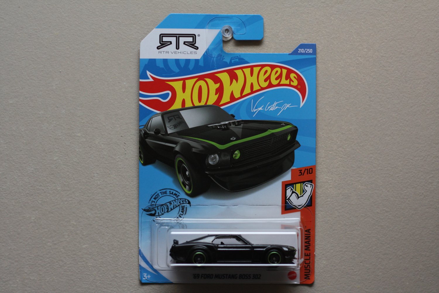 Hot Wheels 2020 Muscle Mania '69 Ford Mustang Boss 302 (black) (Vaughn Gittin Jr)