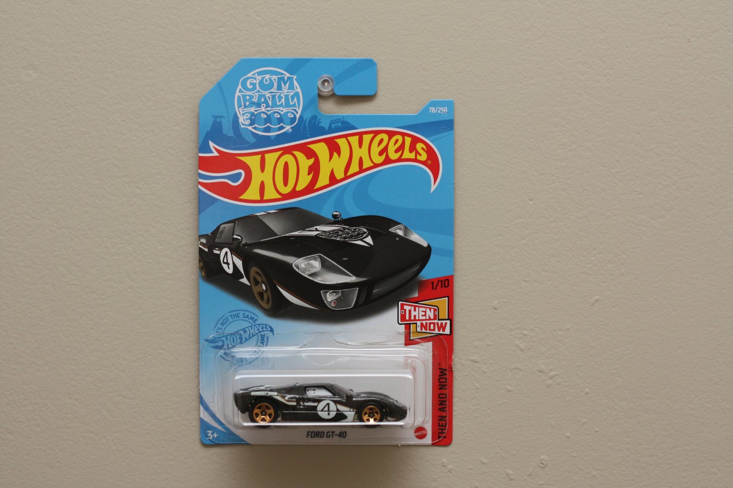 Hot Wheels 2021 Then And Now Ford GT-40 (black) (Gum Ball 3000)
