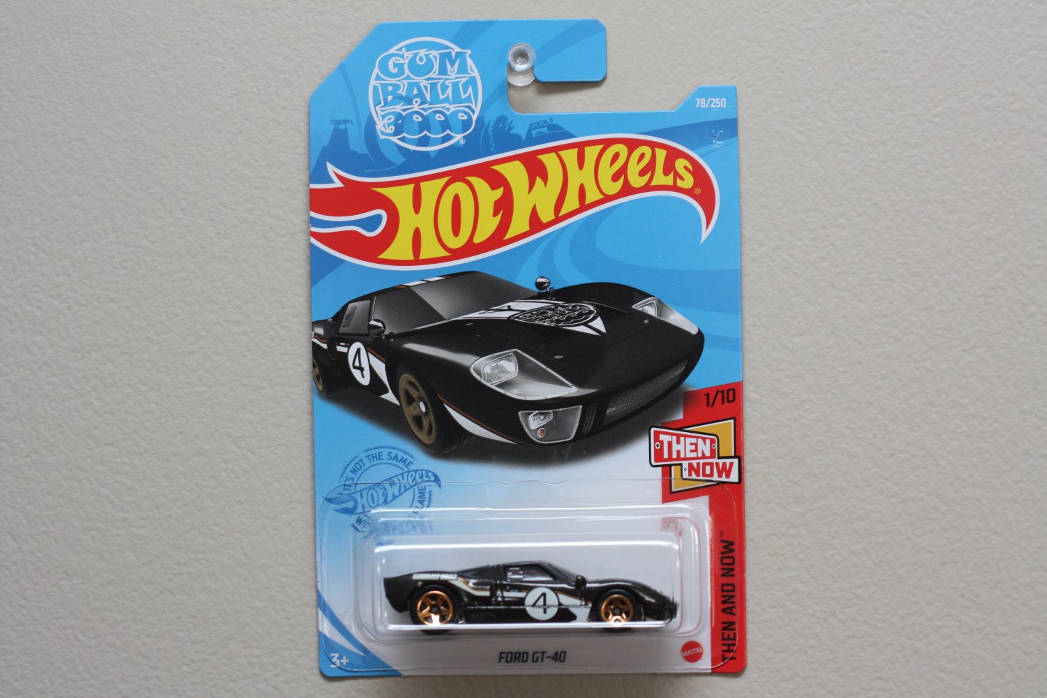 Hot Wheels 2021 Then And Now Ford GT-40 (black) (Gum Ball 3000) (SEE CONDITION)