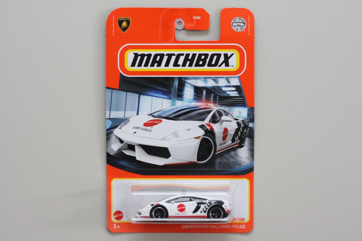 Matchbox 2021 #69/100 Lamborghini Gallardo Police (white) (SEE CONDITION)