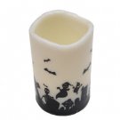 Halloween Spooky Ghost Graveyard Scene LED Flicker Candle