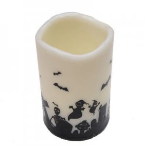 Halloween Spooky Ghost Graveyard Scene LED Flicker Candle