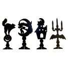Halloween Black Wood Tabletop Decoration (Set of 4)