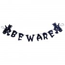 Halloween Black "Beware" Wall Hanging Decoration