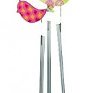 Spring Yard Bird Wind Chime - Pink Flower