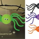 Halloween Light Up Hanging Spider Set (4 pcs)