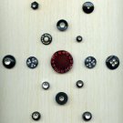 Card of vintage rhinestone in plastic buttons