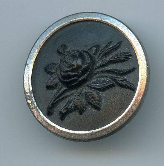 large old Gutta Percha Rose button