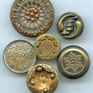 antique 6 metal buttons