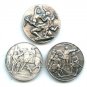 Set of 3 William Tell French white metal  buttons
