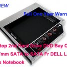 Laptop 2nd Hard Drive DVD Bay Caddy 12.7mm SATA to SATA Fr DELL Laptops Notebook
