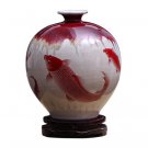 Pomegranate shape vase with ice cracked glaze in ceramic kiln change Pomegranate shape vase with ice cracked glaze in ceramic kiln change