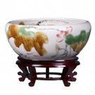 Jingdezhen ceramic lotus goldfish bowl