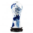 Blue and white hand-painted freehand creative vase flower