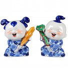 Wedding gift blue and white porcelain doll home Wedding gift blue and white porcelain doll home