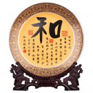 Porcelain hanging plate decorative plate with golden Chinese plate