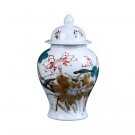 Hand-painted freehand lotus ceramic pot ornaments