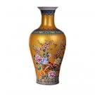 Enameled golden fishtail shape ceramic large vase