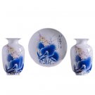 Jingdezhen lotus ceramic small vase three-piece set
