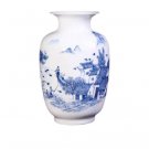 Winter melon shape Jiangnan water village ceramic small vase