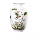 Winter melon shaped birds and flowers ceramic small vase
