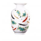 Winter melon shaped fishes ceramic small vase