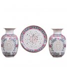 Hollow Pastel Ceramic Vase Three-piece Set