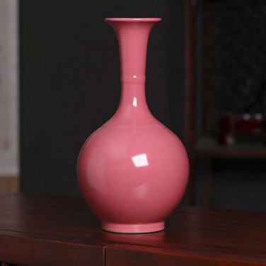 Jingdezhen color glaze ice cracked pink ceramic vase modern