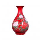 jug shape red color glazed ceramic vase flower arrangement jug shape red color glazed ceramic vase flower arrangement