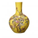 Jingdezhen celestial shape yellow ceramic vase