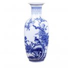 Jingdezhen in-glaze ceramic vase with flowers and birds pattern