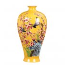 Jingdezhen mermaid shape hand-painted pastel yellow ceramic vase