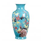 Jingdezhen fishtail shape hand-painted pastel light blue ceramic vase Jingdezhen fishtail shape hand-painted pastel light blue ceramic vase