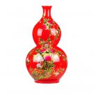 Happiness and longevity meaning red gourd-shaped ceramic vase