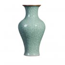 Fishtail shape green cracked glaze ceramic vase