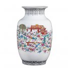 Winter melon children figure pastel ceramic vase