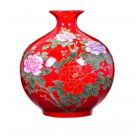 Handmade decorative red china crystal glazed ceramic flower vase