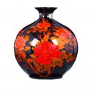 Handmade decorative black china crystal glazed ceramic flower vase Handmade decorative black china crystal glazed ceramic flower vase