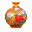 Handmade decorative golden china crystal glazed ceramic flower vase Handmade decorative golden china crystal glazed ceramic flower vase