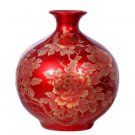 Handmade decorative red chinese crystal glazed ceramic flower vases