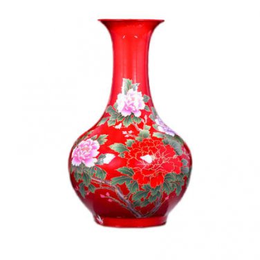 Decorative golden china crystal glazed ceramic ornamental vase