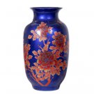Winter melon golden flower crystal glazed blue vases and ornaments