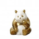 Desktop small golden chinese panda ceramic ornaments