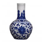 Celestial sphere shape blue and white chinese large vases for flowers